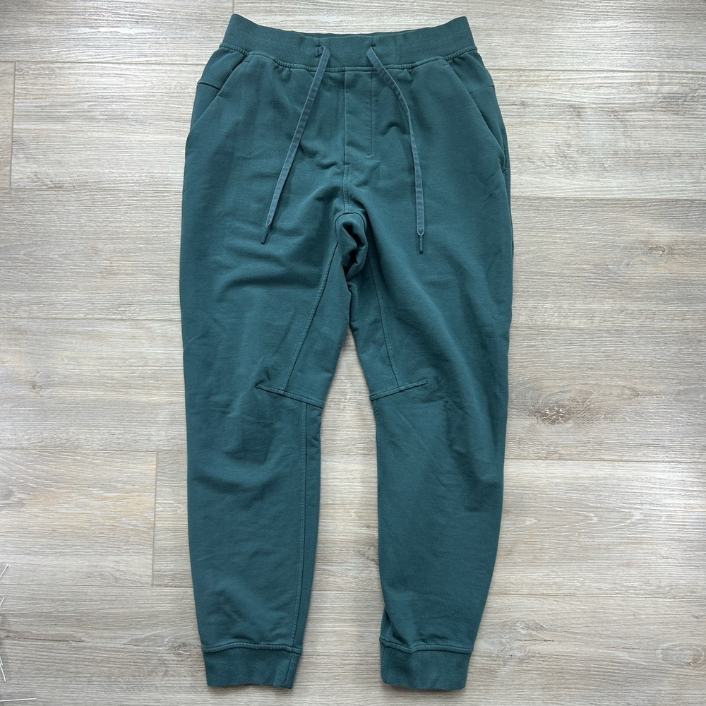 Lululemon Pants Men Small Green‎ City Sweat Joggers Athletic Zip Pocket Training